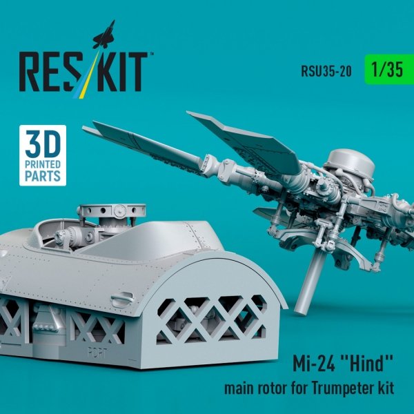 RESKIT RSU35-0020 Mi-24 &quot;Hind&quot; main rotor for Trumpeter kit (3D Printed) 1/35