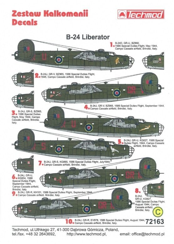Techmod 72163 B-24 Liberator 1/72