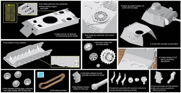 Dragon 6830 Panther Ausf.D V2 Versuchsserie 1/35