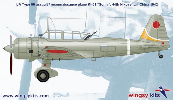 Wingsy Kits D5-05 IJA Type 99 assault/recon. plane Ki-51 “Sonia” 1/48