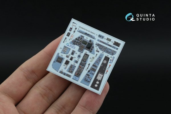 Quinta Studio QD+48639 Ka-50 (blue-grey panels) 3D-Printed &amp; coloured Interior on decal paper (Italeri) (with 3D-printed resin parts) 1/48