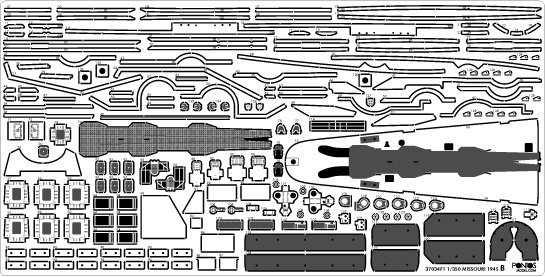 Pontos 37034FN USS BB-63 Missouri 1945 &quot;Advanced&quot; Detail Up Set for Hobbyboss Kit (Teak Tone wooden deck) 1/350