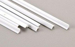 Plastruct 90504 Kątownik &quot;L&quot; 3,2mm x 3,2mm x 0,8mm - 375mm (Styrene White) / 7 szt.