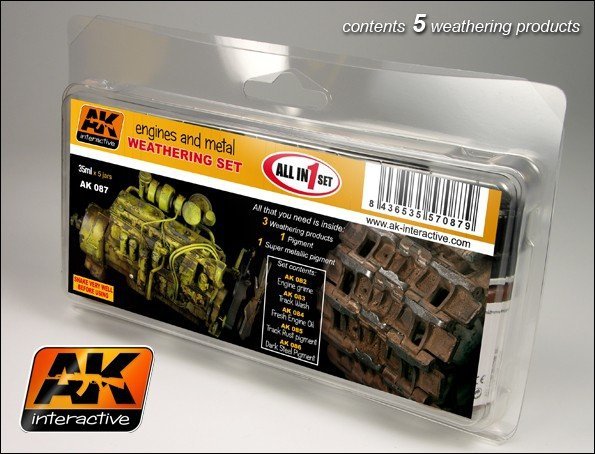 AK Interactive AK087 Engines And Metal Weathering Set