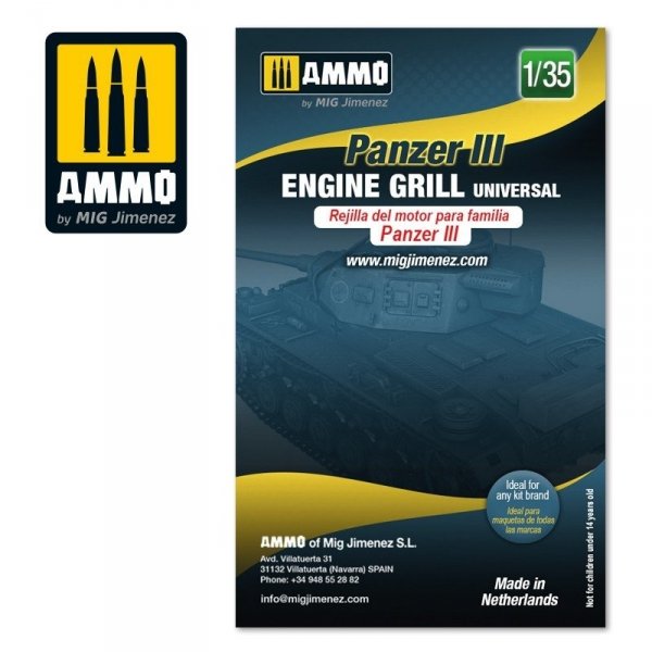 Ammo of Mig 8088 Panzer III engine grilles universal 1/35