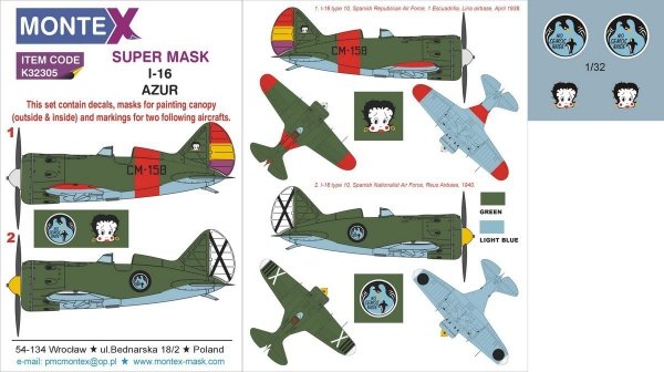 Montex K32305 I-16 type 10 1/32