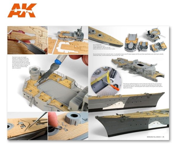 AK Interactive AK249 MODELLING FULL AHEAD 3: BISMARK &amp; TIRPITZ (English)