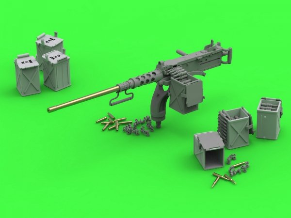 Master GM-35-070 Browning M2HB .50 cal (12,7mm) - z mocowaniem do niszczyciela czołgów M10 (kołyska D70627 z małą skrzynką amunicyjną D68375) 1/35