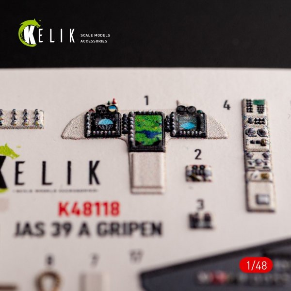 Kelik K48118 Jas-39 A - interior 3D decals for Italeri kit (1/48)