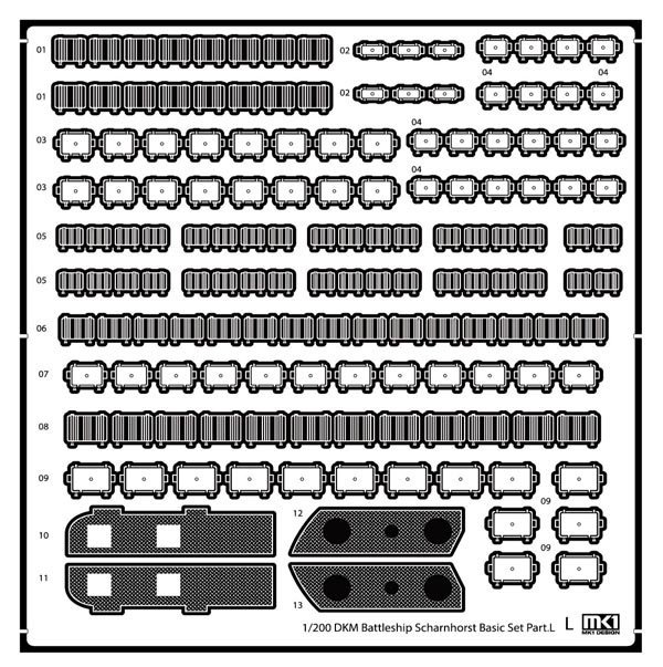 MK1 Design MD-20024 DKM Battleship SCHARNHORST DX PACK for Trumpeter 1/200