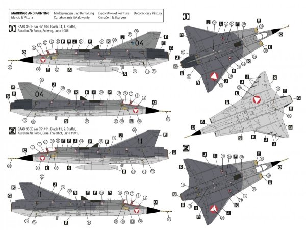 Hobby 2000 72056 Saab 35ÖE/35FS Draken ( HASEGAWA + CARTOGRAF + MASKI ) 1/72