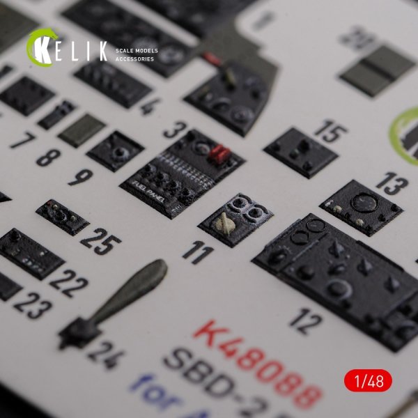 KELIK K48088 SBD-2 Dauntless interior 3D decals for Academy kit 1/48