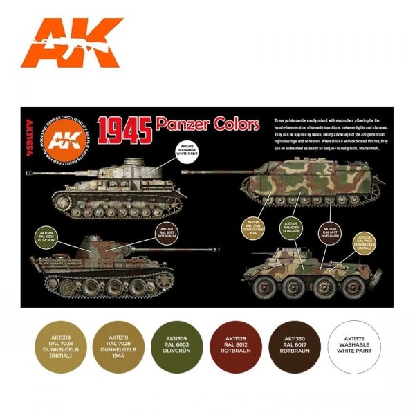 AK Interactive AK11654 3G 1945 PANZER COLORS 6x17 ml