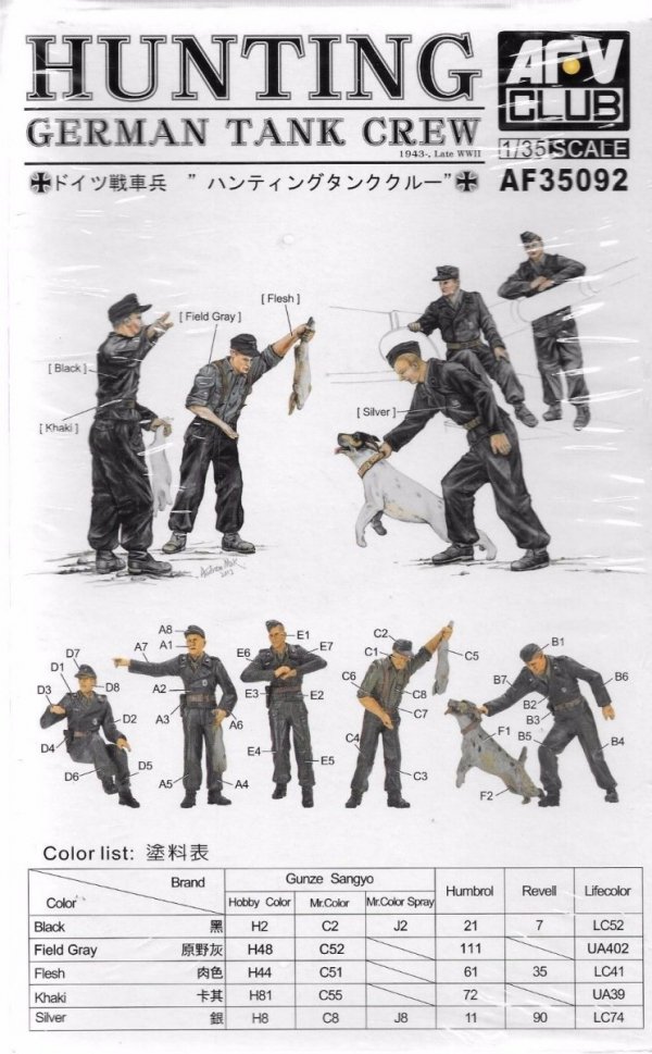 AFV Club 35092 German Hunting Crew 5 Figures 1/35