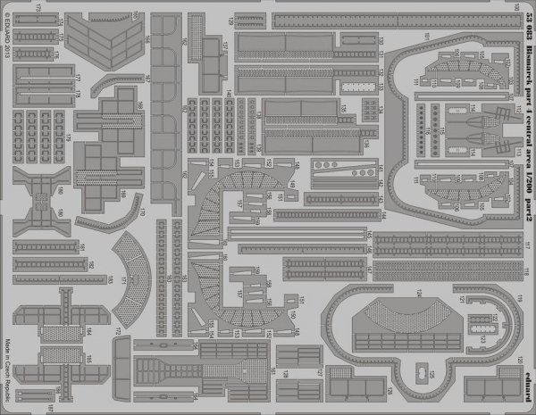 Eduard 53083 Bismarck part 4 - central area 1/200  TRUMPETER