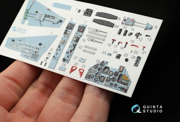 Quinta Studio QD32001 Su-25 3D-Printed &amp; coloured Interior on decal paper (for Trumpeter kit) 1/32