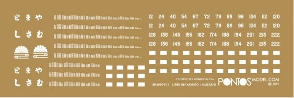 Pontos 35005WD1 IJN Musashi Wooden Deck set 1944 (1:350)