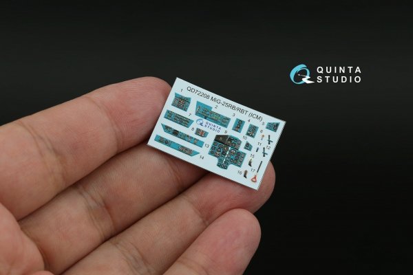 Quinta Studio QD72208 MiG-25RB/MiG-25RBT 3D-Printed &amp; coloured Interior on decal paper (ICM) 1/72