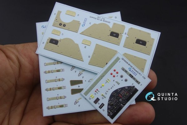 Quinta Studio QD32028 Bf 108 3D-Printed &amp; coloured Interior on decal paper (for Eduard kit) 1/32