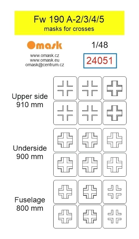 Omask 24051 Fw 190 A-2/3/4/5 masks for crosses 1/48