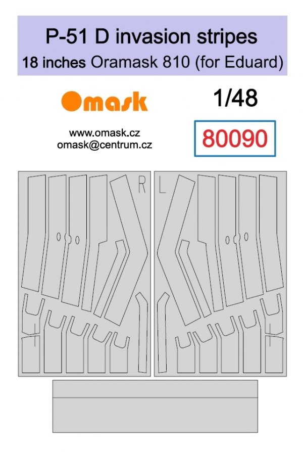 Omask 80090 P-51 D invasion stripes 18 inches - Oramask (for Eduard) 1/48