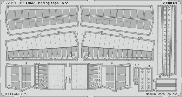 Eduard 72696 TBF/ TBM-1 Avenger landing flaps 1/72 HASEGAWA