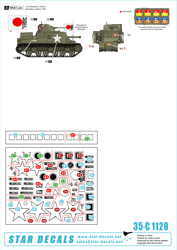 Star Decals 35-C1120 Lee in Burma 1/35