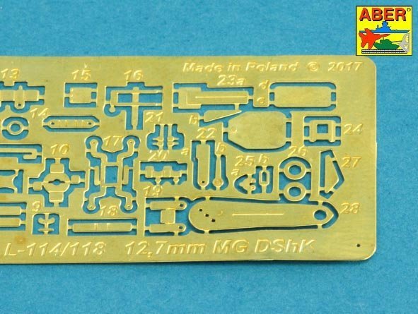Aber 35L-118 Barrel for Russian 12,7mm heavy machine gun DShK, after WWII version (T-54/55; BTR-60APC) (1:35)