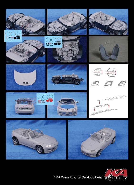 KA Models KE-24033 MAZDA ROADSTER DETAIL-UP ETCHED PART 1/24