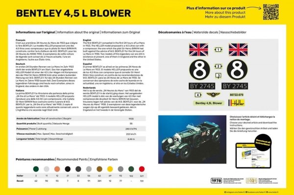 Heller 80722 Bentley 4.5 L Blower 1/24