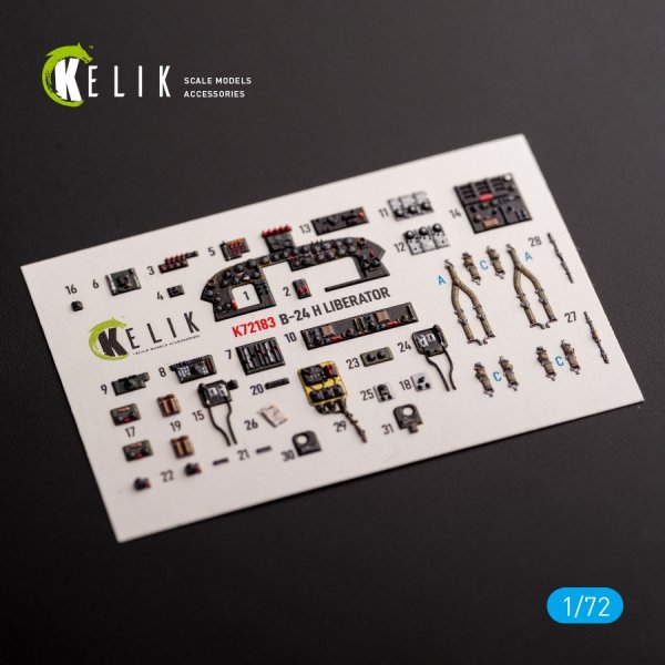 Kelik K72183 B-24H Liberator - interior 3D decals for Airfix kit (1/72)