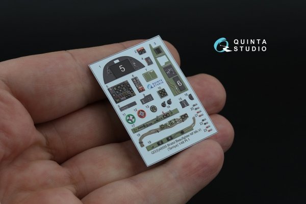Quinta Studio QDS-48555 Bristol Beaufighter NF.Mk.VI 3D-Printed &amp; coloured Interior on decal paper (Tamiya) (small version) 1/48