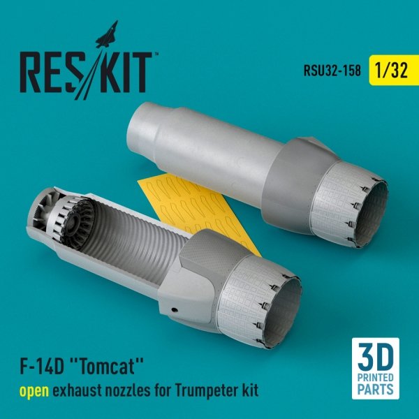 RESKIT RSU32-0158 F-14D Tomcat open exhaust nozzles for Trumpeter kit (3D Printed) 1/32