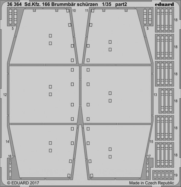 Eduard 36364 Sd. Kfz. 166 Brummbar schurzen TAMIYA 1/35