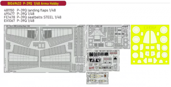 Eduard BIG49433 P-39Q detail set for Arma Hobby 1/48