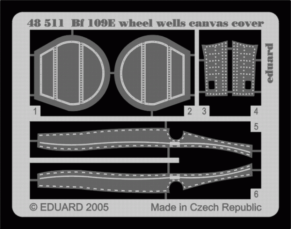 Eduard 48511 Bf 109E wheel wells canvas cover 1/48 (TAMIYA)