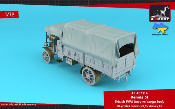 Armory Models AC7314 Dennis 3t British WWI Lorry - canvas tents 1/72