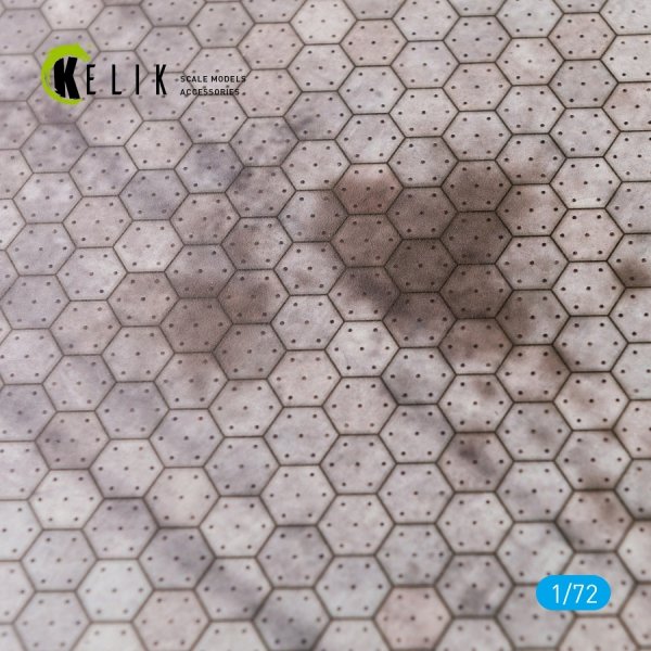 KELIK KS72017 SWISS HEXAGONAL CONCRETE PARKING PLACE BASE - ACRYLIC 3 MM (280 X 180 MM) 1/72