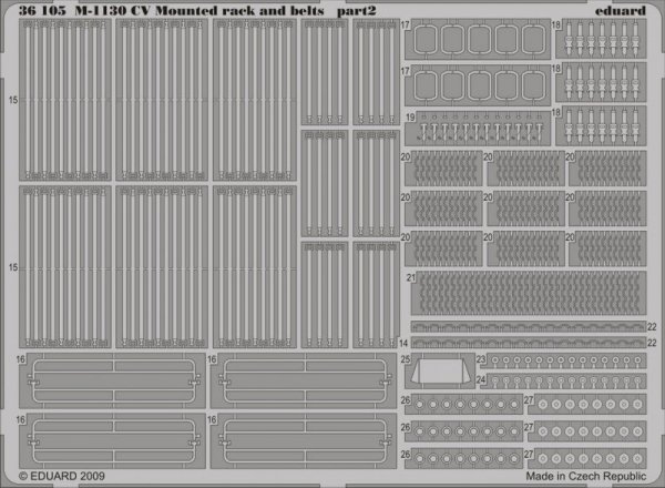 Eduard 36105 M-1130 CV Mounted rack and belts 1/35 Trumpeter