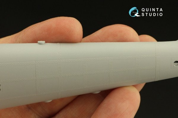 Quinta Studio QRV-032 Triple riveting rows (rivet size 0.15 mm, gap 0.6 mm, suits 1/48 scale), White color, total length 4.4 m/14 ft