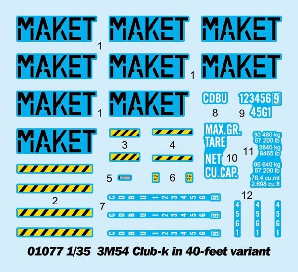 Trumpeter 01077 3M54 Club-k in 40-feet variant 1/35