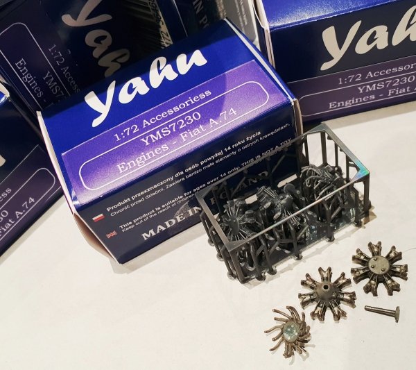 Yahu YMS7230 3D Engines - Fiat A.74 1/72