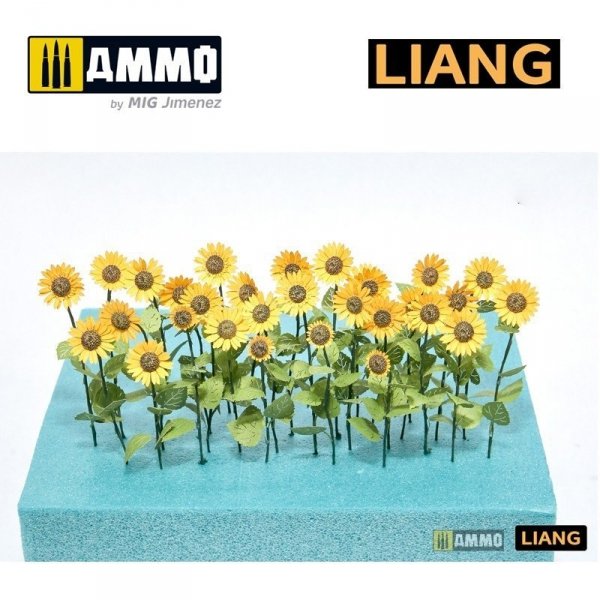Liang 0101 Paper Sunflowers for Dioramas (laser+ 3D print parts)