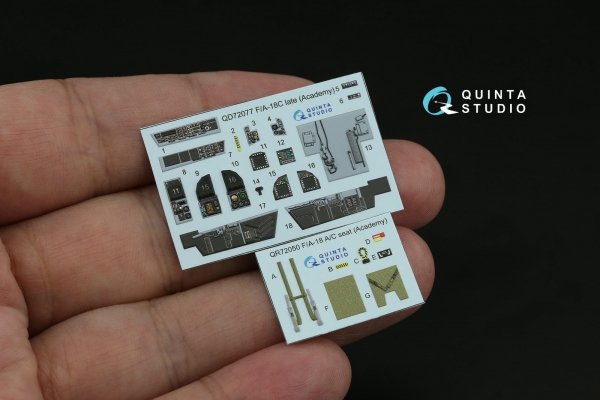 Quinta Studio QD72077 F/A-18C late 3D-Printed &amp; coloured Interior on decal paper (Academy) 1/72