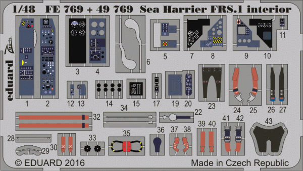 Eduard FE769 Sea Harrier FRS.1 interior KINETIC MODEL 1/48
