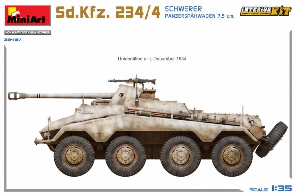MiniArt 35427 Sd.Kfz. 234/4 SCHWERER PANZERSPÄHWAGEN 7,5 cm. INTERIOR KIT 1/35