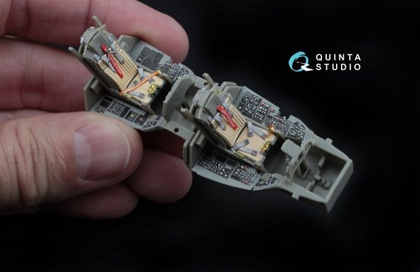 Quinta Studio QD48045 F-16D (block 30/40/50) 3D-Printed &amp; coloured Interior on decal paper (for Kinetic kit) 1/48