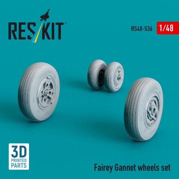 RESKIT RS48-0536 Fairey Gannet wheels set (3D Printed) 1/48