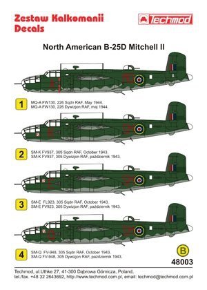 Techmod 48003 - North American B-25D Mitchell II (1:48)