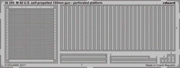 Eduard 36355 M 40 U. S. self-propelled 155 mm gun - perforated platform TAMIYA 1/35